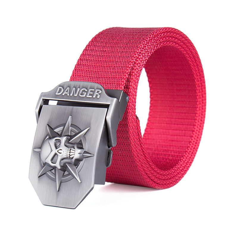 The Oversize Danger Skull Nylon Belt
