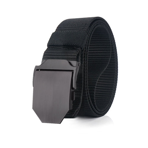 The Oversize Black Metal Nylon Belt