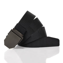 Load image into Gallery viewer, The Oversize Black Metal Nylon Belt
