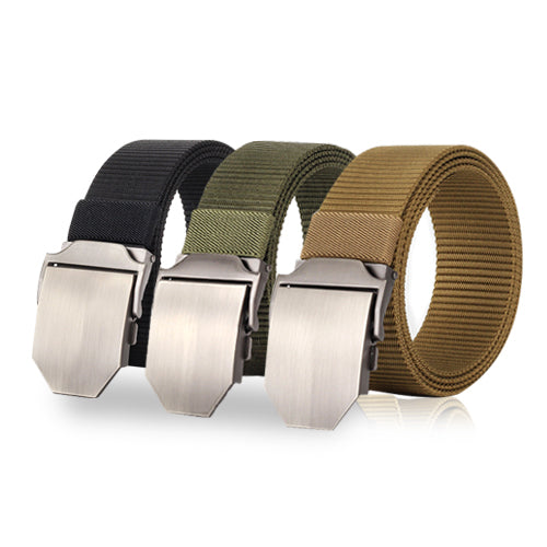 The Oversize Silver Metal Nylon Belt