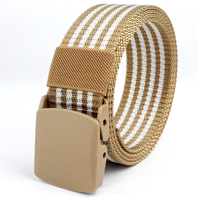 The Oversize Casual Striped Nylon Belt
